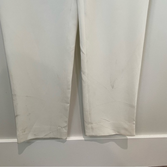 Theory Remaline Spiaggia Stretch Crepe Jumpsuit White Size 10 - Picture 8 of 9